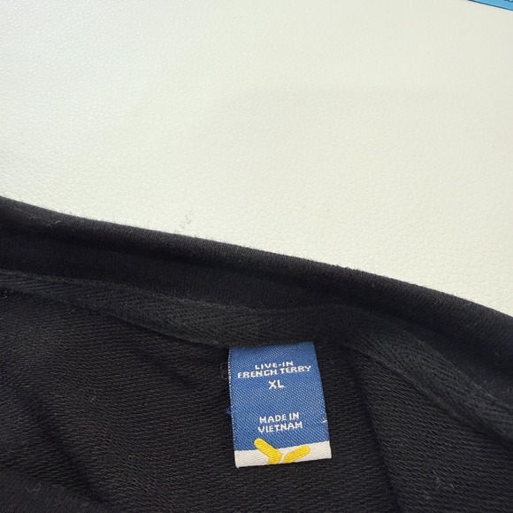 Old Navy Live In French Terry Long Sleeve Cropped Shirt Womens XL Black Soft - Picture 4 of 6